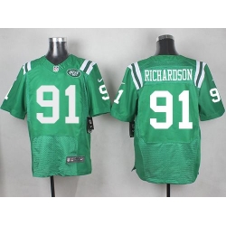 Nike Jets #91 Sheldon Richardson Green Mens Stitched NFL Elite Rush Jersey