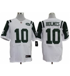 Nike New York Jets 10 Santonio Holmes White Elite NFL Jersey