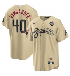 Men Arizona Diamondbacks 40 Madison Bumgarner Gold 2023 World Series City Connect Cool Base Stitched Baseball Jersey