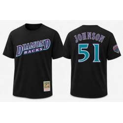 Men Arizona Diamondbacks  51 Randy Johnson Black T Shirt