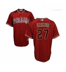 Mens Arizona Diamondbacks 27 Matt Szczur Replica Red Brick Alternate Cool Base Baseball Jersey 