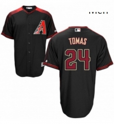 Mens Majestic Arizona Diamondbacks 24 Yasmany Tomas Authentic Black Alternate Home Cool Base MLB Jersey