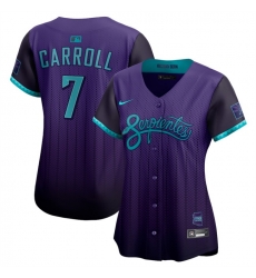 Women Arizona Diamondbacks 7 Corbin Carroll Purple 2025 City Connect Limited Stitched Baseball Jersey