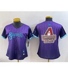 Women Arizona Diamondbacks Team Big Logo Purple 2025 City Connect Limited Stitched Baseball Jersey
