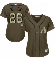 Womens Majestic Arizona Diamondbacks 26 Shelby Miller Replica Green Salute to Service MLB Jersey