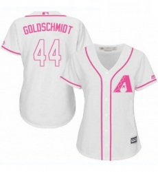 Womens Majestic Arizona Diamondbacks 44 Paul Goldschmidt Authentic White Fashion MLB Jersey