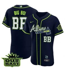 MEN 27S ATLANTA BRAVES ATLIENS BB Big Boi FLEX BASE JERSEY   ALL STITCHED