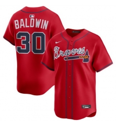 Men Atlanta Braves 30 Drake Baldwin Red 2025 Alternate Limited Stitched Baseball Jersey