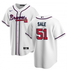 Men Atlanta Braves 51 Chris Sale White Cool Base Stitched Baseball Jersey