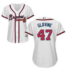 Womens Majestic Atlanta Braves 47 Tom Glavine Replica White Home Cool Base MLB Jersey