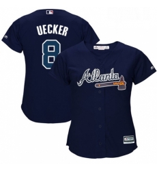 Womens Majestic Atlanta Braves 8 Bob Uecker Replica Blue Alternate Road Cool Base MLB Jersey