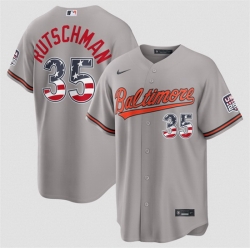 Men Baltimore Orioles  35 Adley Rutschman Grey USA 250 Fourth of July Home Stitched Baseball Jersey