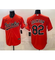 Men Baltimore Orioles  82 Jeremiah Jackson Orange Cool Base Stitched Baseball Jersey