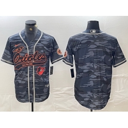 Men Baltimore Orioles Gray Team Big Logo Cool Base Stitched Jersey 12