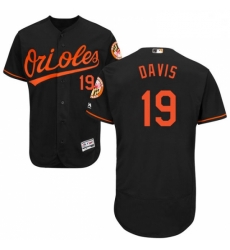 Mens Majestic Baltimore Orioles 19 Chris Davis Black Alternate Flex Base Authentic Collection MLB Jersey