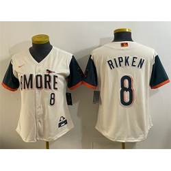 Women Baltimore Orioles  8 Cal Ripken Jr Natural 2026 City Connect Stadium Stitched Baseball Jersey  