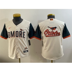 Youth Baltimore Orioles Team Big Logo Natural 2026 City Connect Stadium Stitched Baseball Jersey