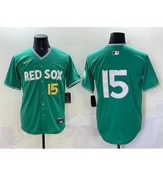 Men Boston Red Sox 15 Dustin Pedroia Green 2025 City Connect Limited Stitched Baseball Jersey