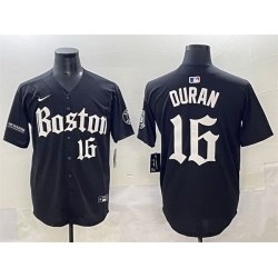 Men Boston Red Sox 16 Jarren Duran Black Gothic Vapor Limited Stitched Baseball Jersey