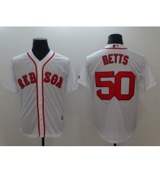 Men Boston Red Sox 50 Betts White Game 2021 MLB Jersey