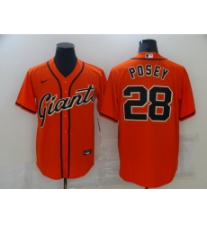 Men Giants 28 Buster Posey Orange 2020 Nike Cool Base Jersey