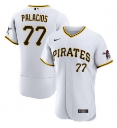 Men Pittsburgh Pirates 77 Joshua Palacios White Flex Base Stitched Baseball Jersey