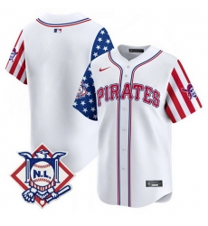 Men Pittsburgh Pirates Blank White 2024 Fourth of July Vapor Limited Stitched Baseball Jersey
