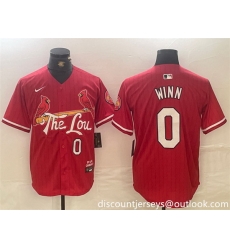 Men St  Louis Cardinals 0 Masyn Winn Red 2024 City Connect Limited Stitched Baseball Jersey