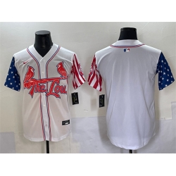 Men St Louis Cardinals Blank White Independence Day Vapor Premier Limited Stitched Baseball Jersey