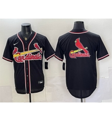 Men St  Louis Cardinals Team Big Logo 2026 Fashion Replica Black Out Stitched Baseball Jersey