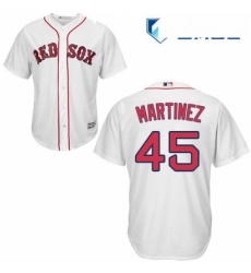 Mens Majestic Boston Red Sox 45 Pedro Martinez Replica White Home Cool Base MLB Jersey