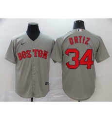 Red Sox 34 David Ortiz Gray 2020 Nike Cool Base Jersey