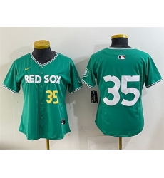 Women Boston Red Sox 35 Garrett Crochet Green 2025 City Connect Limited Stitched Baseball Jersey
