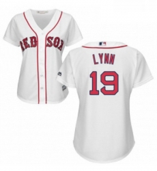 Womens Majestic Boston Red Sox 19 Fred Lynn Authentic White Home MLB Jersey