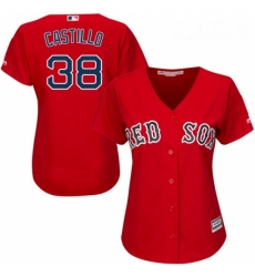 Womens Majestic Boston Red Sox 38 Rusney Castillo Replica Red Alternate Home MLB Jersey