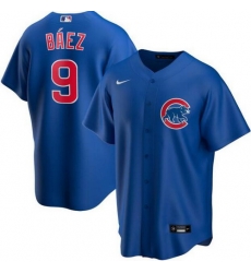 Cubs 9 Javier Baez Royal 2020 Nike Cool Base Jersey