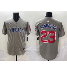 Men Chicago Cubs 23 Ryne Sandberg Grey Limited Stitched Baseball Jersey