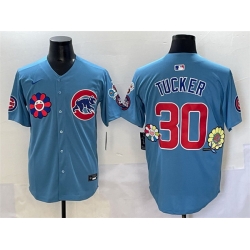 Men Chicago Cubs 30 Kyle Tucker Blue 2025 Tokyo Series 2nd Alternate Limited Stitched Baseball Jersey