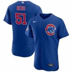 Men Chicago Cubs 51 H E9ctor Neris Blue Flex Base Stitched Baseball Jersey