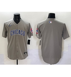 Men Chicago Cubs Blank Grey Limited Stitched Baseball Jersey