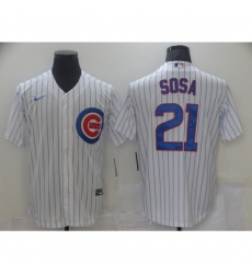 Men Nike Chicago Cubs Sammy Sosa 21 Authentic Royal White Cool Base Jersey