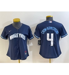Women Chicago Cubs 4 Pete Crow Armstrong Navy City Connect Stitched Jersey Women Chicago Cubs 4 Pete Crow Armstrong Navy City Connect Stitched Jersey