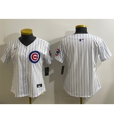 Women Chicago Cubs Blank White Home Limited Stitched Baseball Jersey