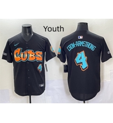 Youth Chicago Cubs 4 Pete Crow Armstrong Black  27Graffiti North Side Edition 27 Vapor Premier Limited Stitched Baseball Je