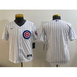 Youth Chicago Cubs Blank White Cool Base Stitched Baseball Jersey