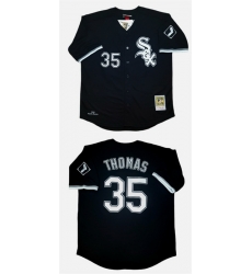 Men Chicago White Sox 35 Frank Thomas Black With Patch 1993 Throwback Stitched Baseball Jersey Men Chicago White Sox 35 Frank Thomas Black With Patch 1993 Throwback Stitched Baseball Jersey