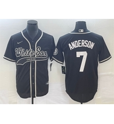 Men Chicago White Sox 7 Tim Anderson Black Cool Base Stitched Jersey