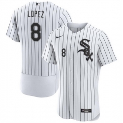 Men Chicago White Sox 8 Nicky Lopez White Flex Base Stitched Baseball Jersey