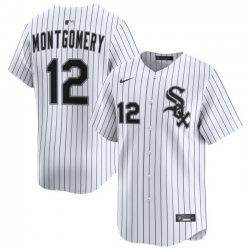 Men Chicago White Sox Nike Home Limited Jersey White Montgomery Colson 12