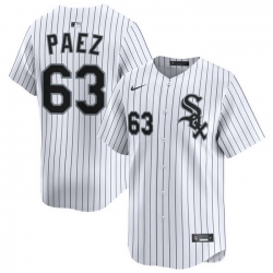 Men Chicago White Sox Nike White Alternate Limited Jersey PAEZ 63